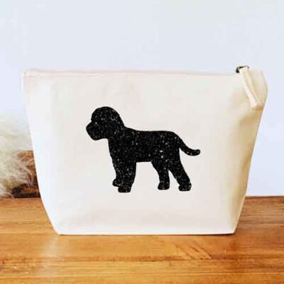 Cockapoo Make-Up Bag - Natural+black glitter