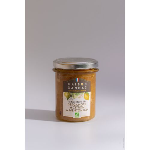 Confiture Bio de Bergamote et Citron de Menton  210gr