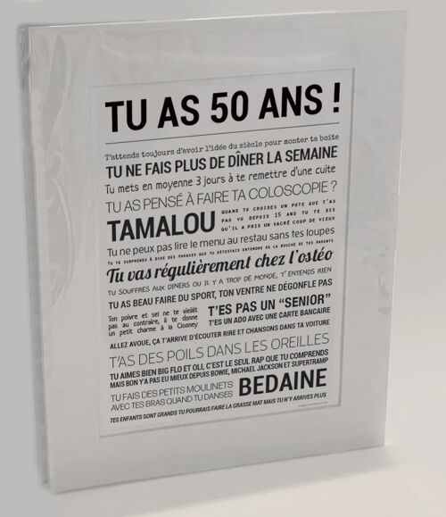 Affiche "TU AS 50 ANS ! (homme)"