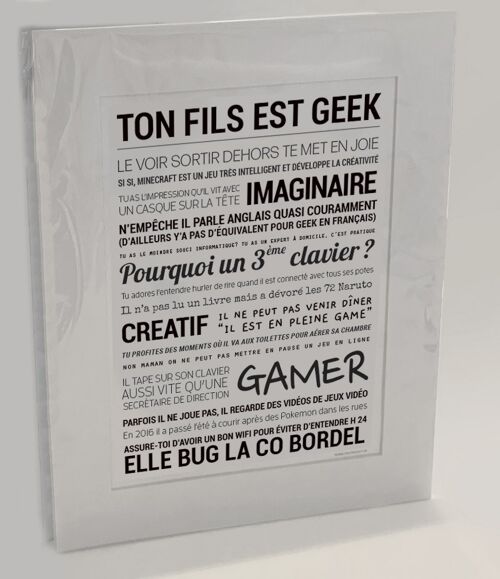 Affiche "Ton fils est geek"