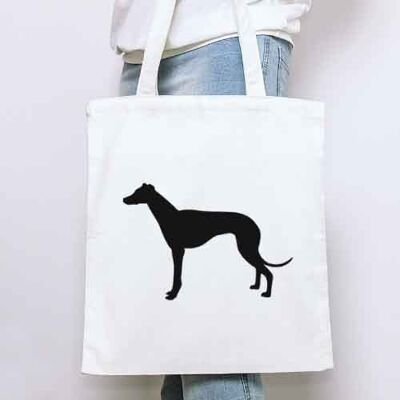 Greyhound Organic Tote Bag - Natural+matt black