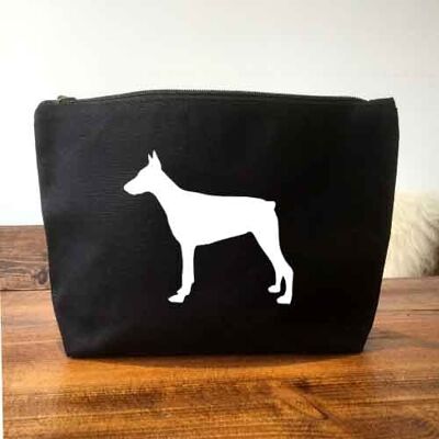 Doberman Make-Up Bag - Black+matt white