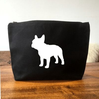 French Bulldog Make-Up Bag - Black+matt white