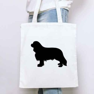 King Charles Spaniel Organic Tote Bag - Natural+matt black