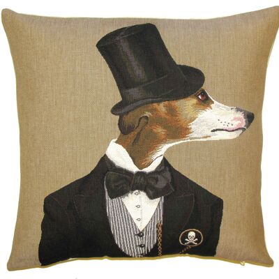 funda de almohada decorativa whippet con lazo