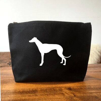 Greyhound Make-Up Bag - Black+matt white