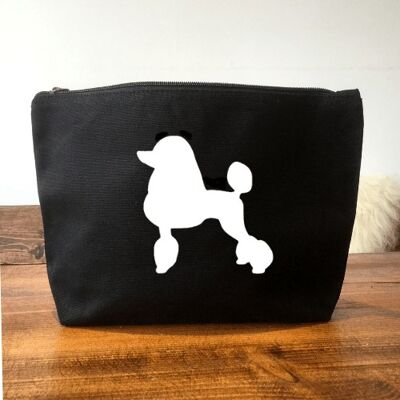 Poodle Make-Up Bag - Black+matt white