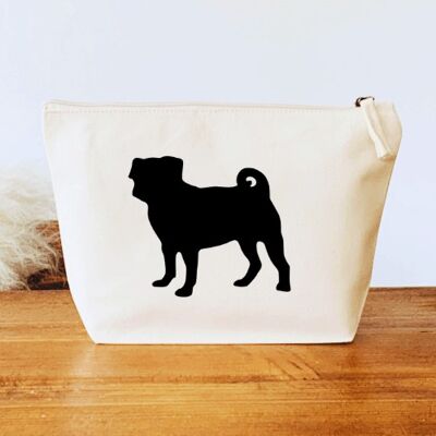 Pug Make-Up Bag - Natural+matt black