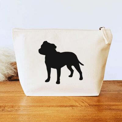 Staffordshire Bull Terrier Make-Up Bag - Natural+matt black