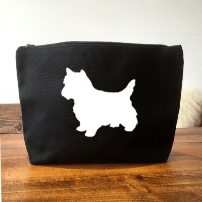 West Highland Terrier Make-Up Bag - Black+matt white