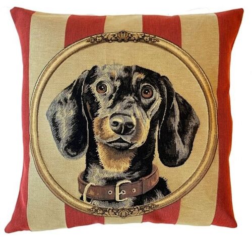 decorative pillow cover dachshund portrait