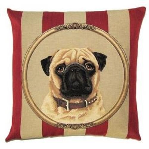 decorative pillow cover pug portrait