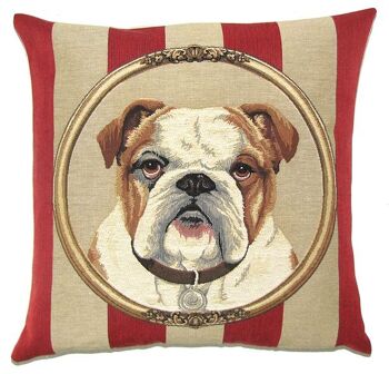 taie d'oreiller décorative portrait bulldog anglais