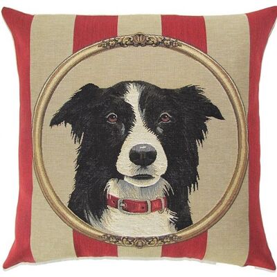 decorative pillo cover border collie portrait