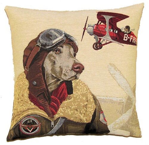 decorative pillow cover bomber pilot red