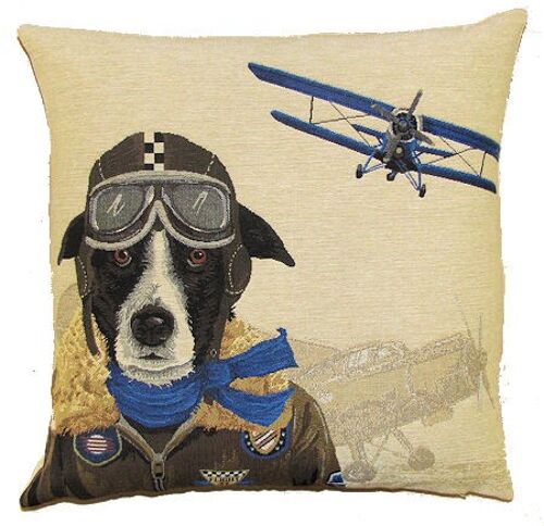 decorative pillow cover bomber pilot blue