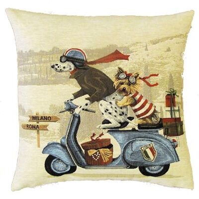 federa decorativa per cuscino scoote dogs blu