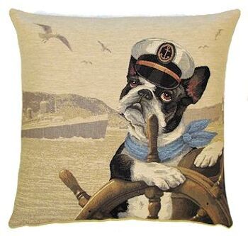 taie d'oreiller décorative Captain Boston Terrier