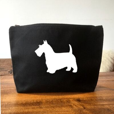 Scottie Make-Up Bag - Black+matt white