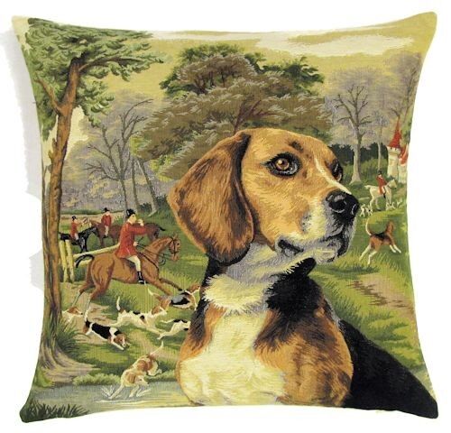 decorative pillow cover beagle foxhunt