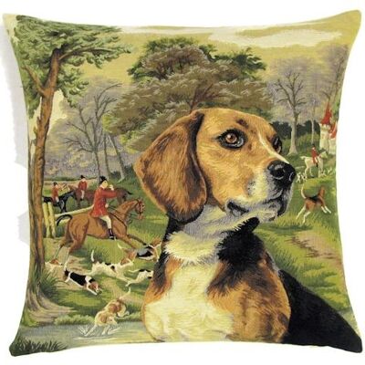 taie d'oreiller décorative beagle foxhunt