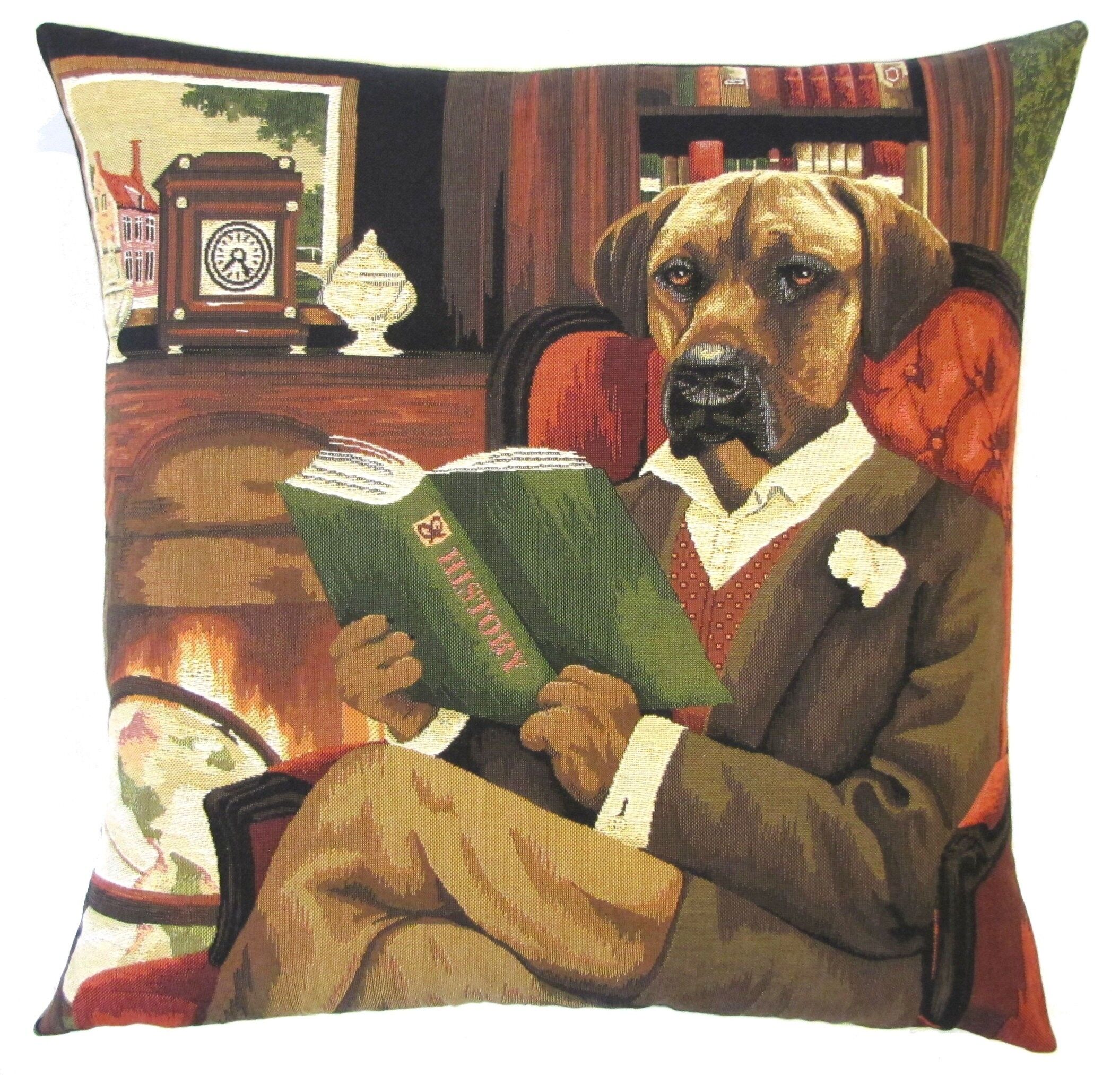 taie d'oreiller décorative livre de lecture rhodesian ridgeback