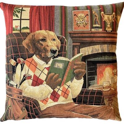 taie d'oreiller décorative golfdog reading