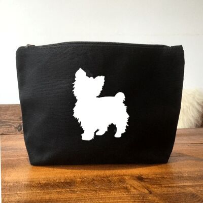 Yorkshire Terrier Make-Up Bag - Black+matt white