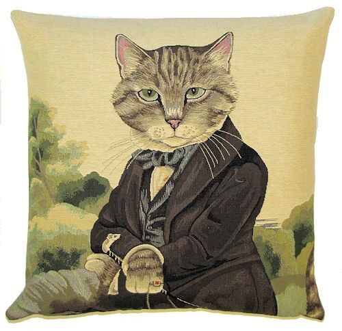 decorative pillow cat Susan Herbert horserider