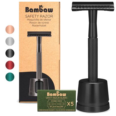 Metal Safety Razor with Stand | 5 colors