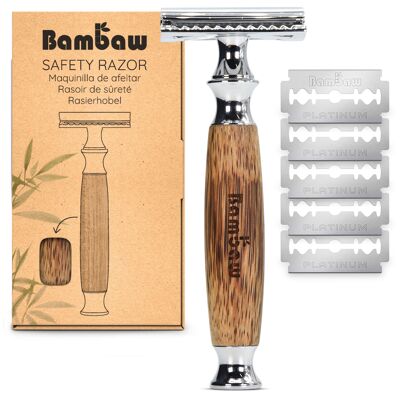 Maquinilla de afeitar de seguridad de bambú | 4 colores