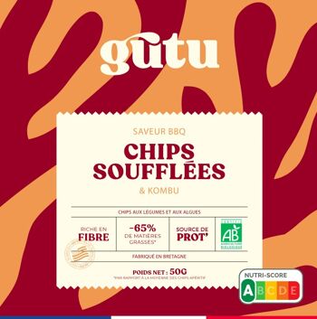 Chips GUTU Kombu BBQ 50g remplacé par Nuri Chips Soufflées algue kombu & BBQ 50g 2