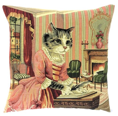 decorative pillow cover feline poetry