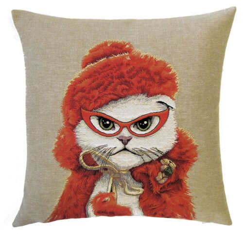 decorative pillow cover fashionista cat
