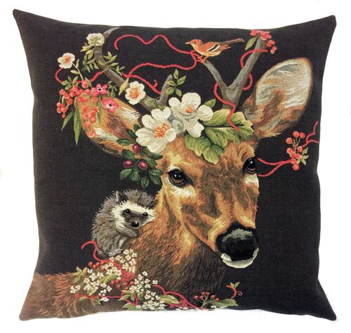 decorative pillow cover stag with hedgehog