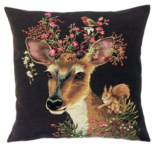 decorative pillow cover deer with squirrel