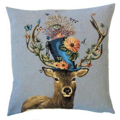 decorative pillow cover stag with hat