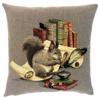 cuscino decorativo scoiattolo con libri