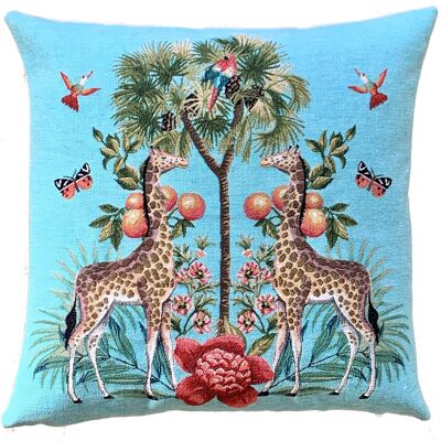 taie d'oreiller décorative girafes palmier
