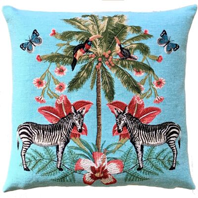 funda de almohada decorativa palmera cebras