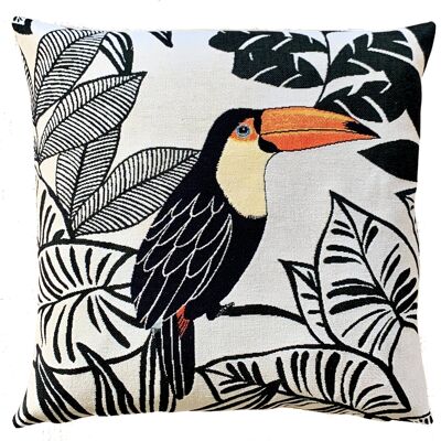 decorative pillow cover toucan watching right