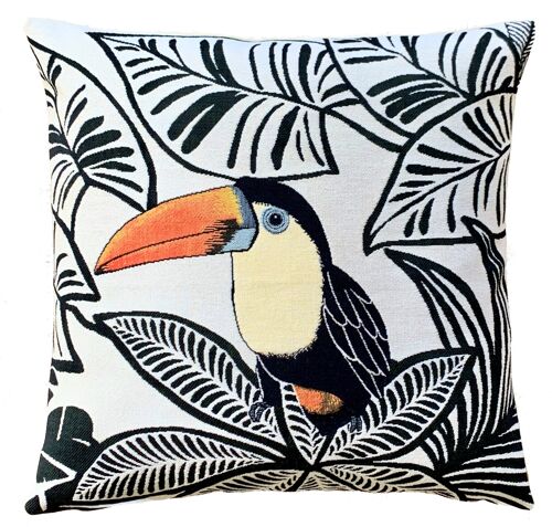 decorative pillow cover toucan watching left