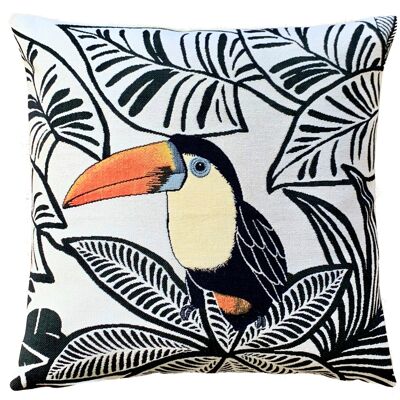 decorative pillow cover toucan watching left