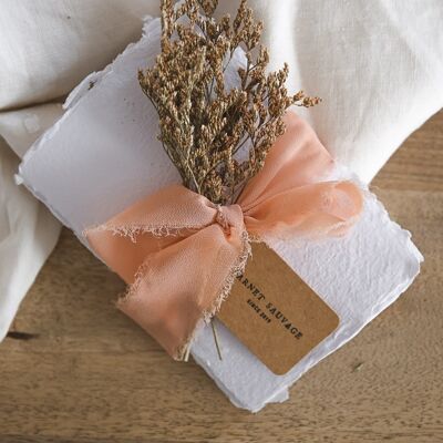 Set MARRAKECH de papel artesanal y flores secas
