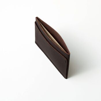 Porte carte "Simple" en cuir - Chocolat 3