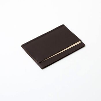 Porte carte "Simple" en cuir - Chocolat 4