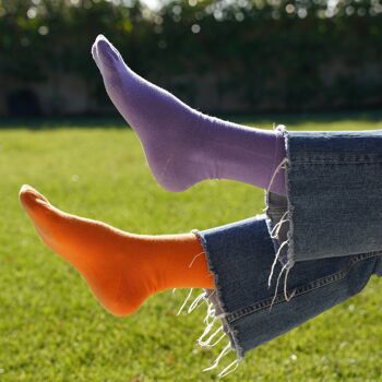 Chaussettes unies coton bio Klue | Lilas 5