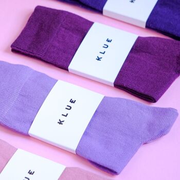 Chaussettes unies coton bio Klue | Lilas 7