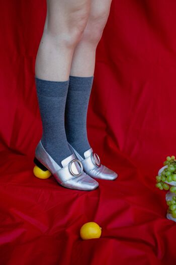 Chaussettes unies coton bio Klue | Gris 4