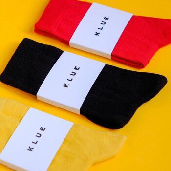 Chaussettes unies coton bio Klue | Le noir 5